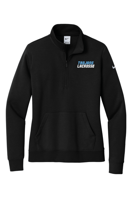 University Lacrosse Embroidered Nike Ladies Club Fleece Sleeve Swoosh 1/2-Zip