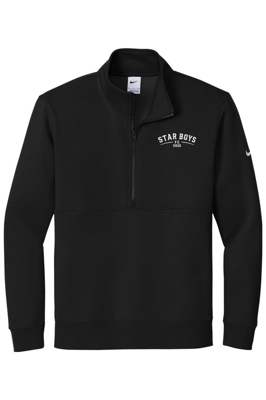 Star Boys Soccer Embroidered Nike Club Fleece Sleeve Swoosh 1/2-Zip