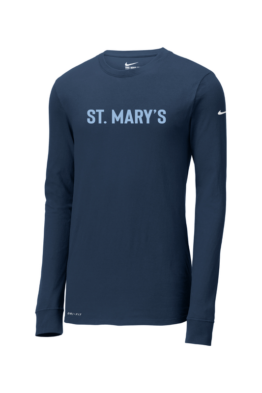 St Marys Basketball Nike Dri-FIT Cotton/Poly Long Sleeve Tee