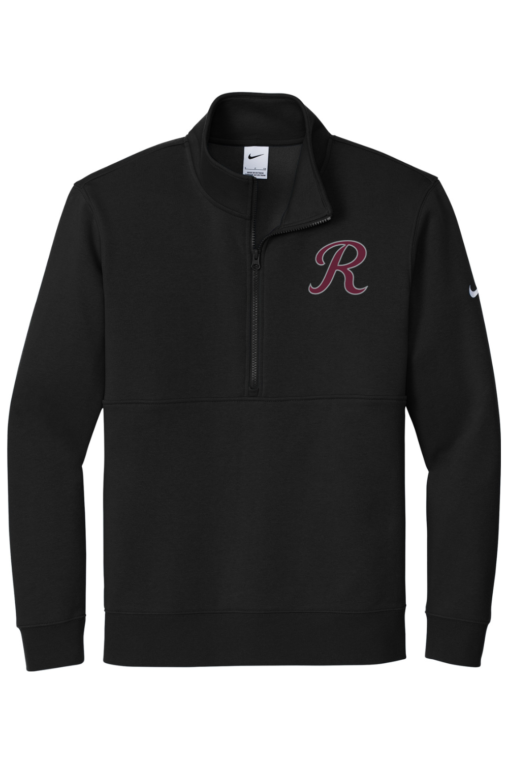 Rebels Travel Baseball Embroidered Nike Club Fleece Sleeve Swoosh 1/2-Zip