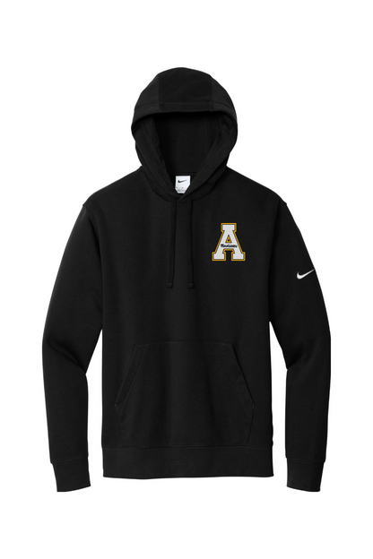 App State Lacrosse Embroidered Nike Club Fleece Sleeve Swoosh Pullover Hoodie
