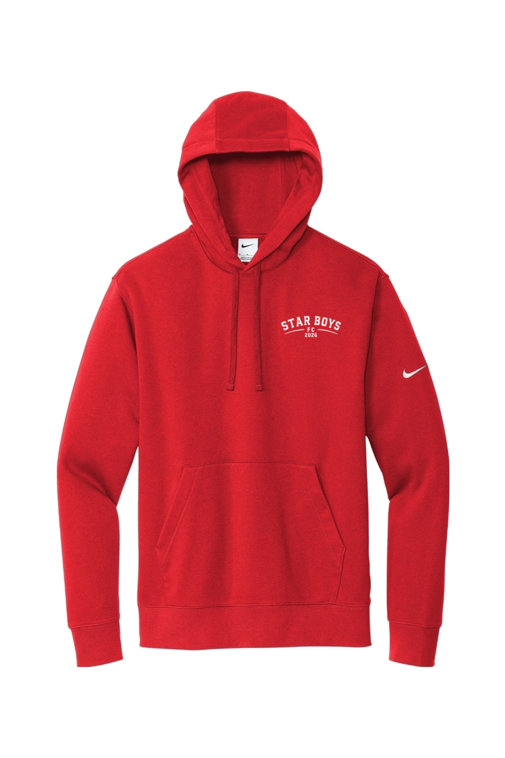 Star Boys Soccer Embroidered Nike Club Fleece Sleeve Swoosh Pullover Hoodie