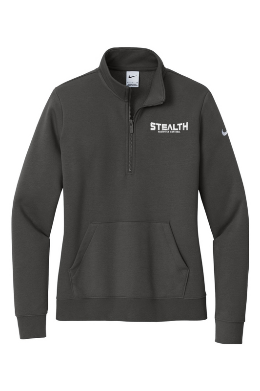 Stealth Fastpitch Embroidered Nike Ladies Club Fleece Sleeve Swoosh 1/2-Zip