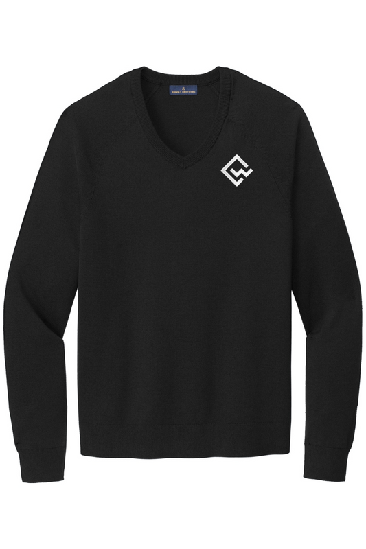 CYNDEO Wealth Partners Brooks Brothers Cotton Stretch V-Neck Sweater