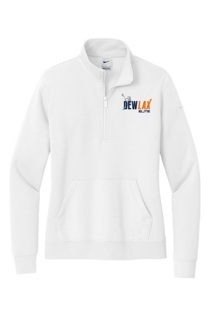 DEWLAX LC Embroidered Nike Ladies Club Fleece Sleeve Swoosh 1/2-Zip