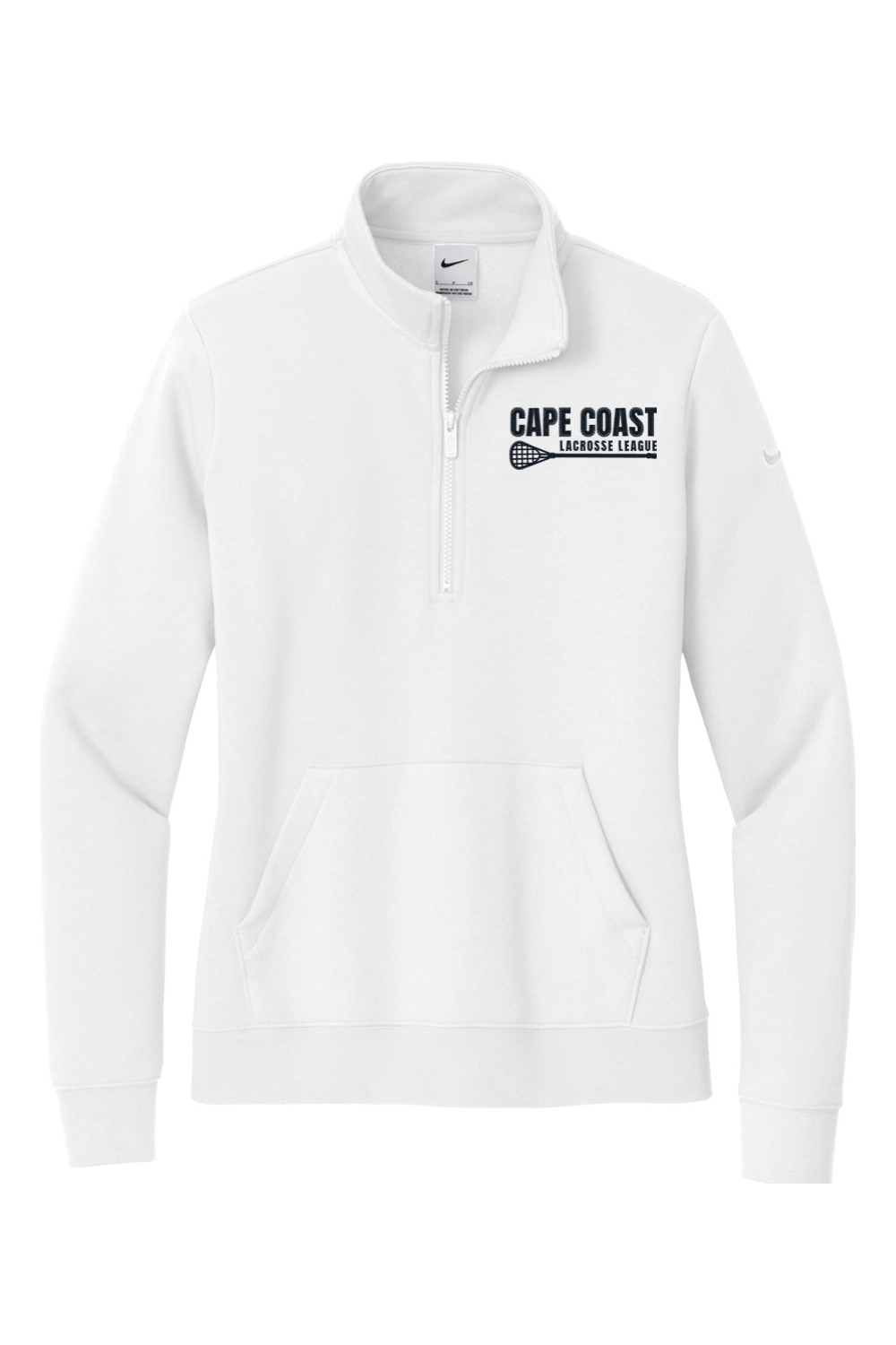 Cape Coast Lacrosse Embroidered Nike Ladies Club Fleece Sleeve Swoosh 1/2-Zip