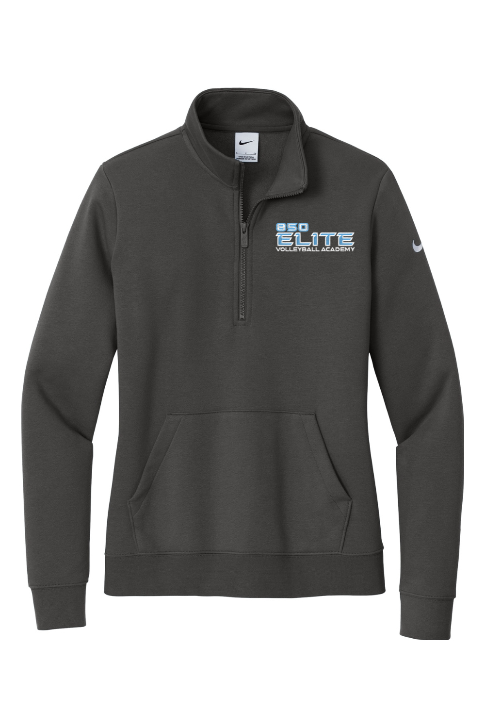850 Elite Volleyball Embroidered Nike Ladies Club Fleece Sleeve Swoosh 1/2-Zip