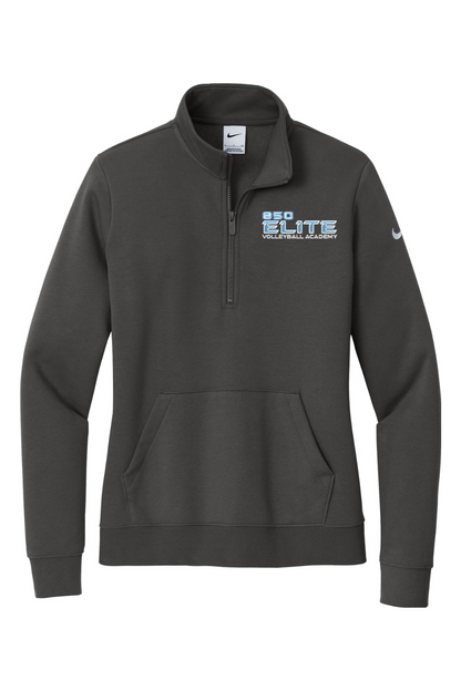 850 Elite Volleyball Embroidered Nike Ladies Club Fleece Sleeve Swoosh 1/2-Zip