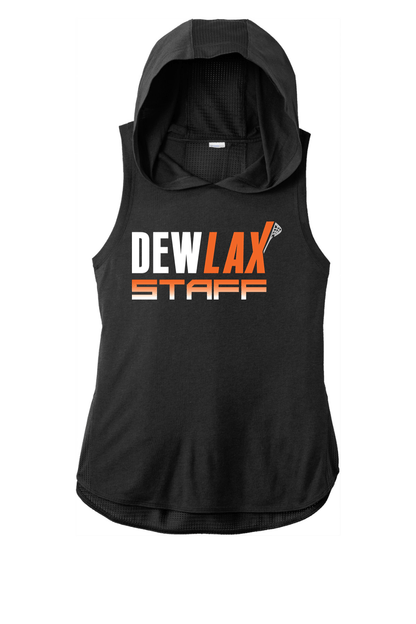 DEWLAX LC Women's PosiCharge Tri-Blend Wicking Draft Hoodie Tank Signature Lacrosse
