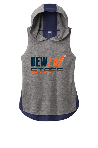DEWLAX LC Women's PosiCharge Tri-Blend Wicking Draft Hoodie Tank Signature Lacrosse