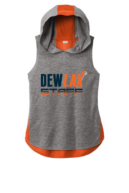 DEWLAX LC Women's PosiCharge Tri-Blend Wicking Draft Hoodie Tank Signature Lacrosse