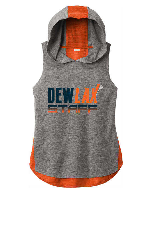 DEWLAX LC Women's PosiCharge Tri-Blend Wicking Draft Hoodie Tank Signature Lacrosse