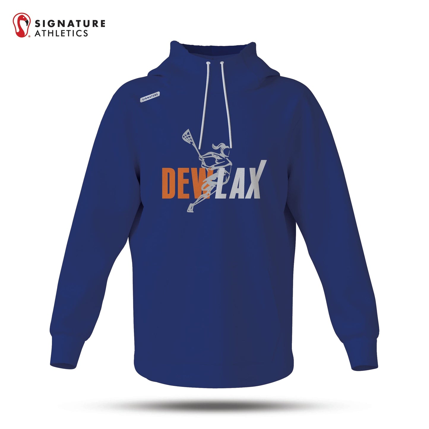 DEWLAX Women's Blue Pro Dye Sub Scuba Hoodie Signature Lacrosse
