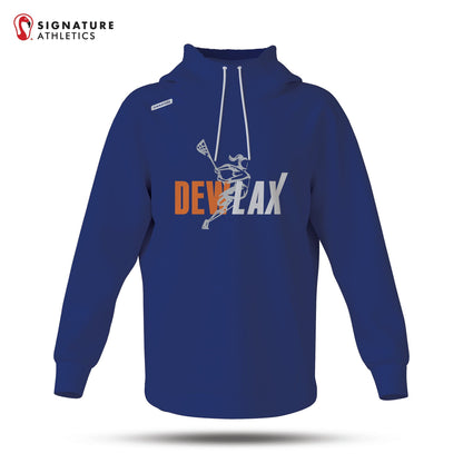DEWLAX Women's Blue Pro Dye Sub Scuba Hoodie Signature Lacrosse