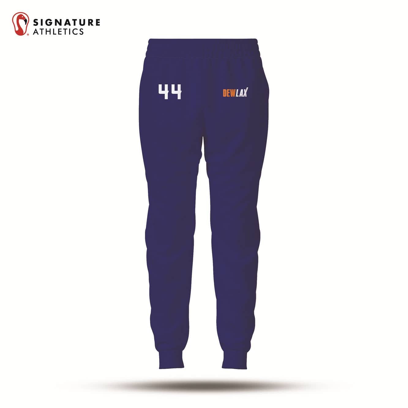 DEWLAX Women's Blue Pro Lightweight Dye Sub Joggers: DEWLAX Signature Lacrosse
