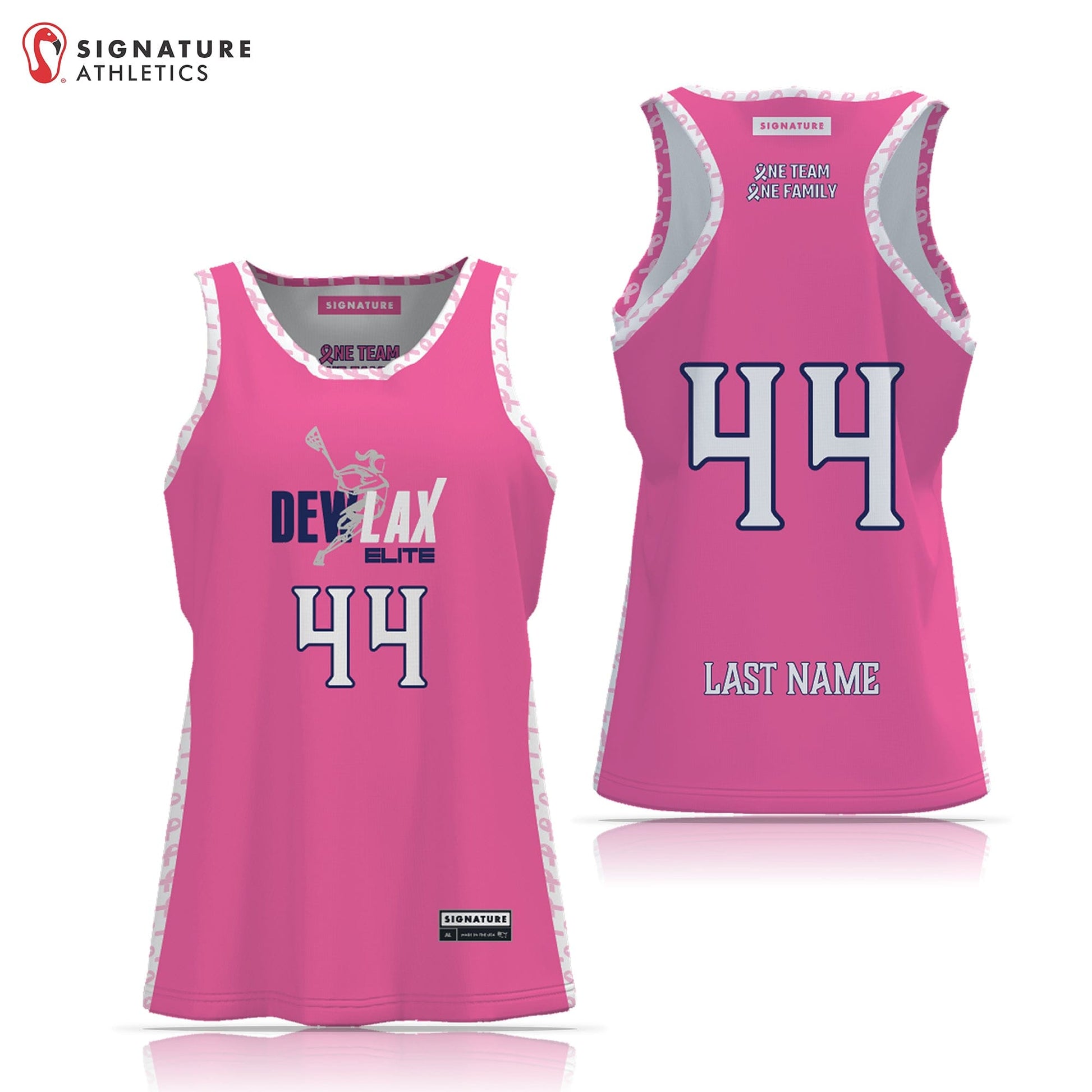 DEWLAX Women's Breast Cancer Awareness Reversible Pinnie Signature Lacrosse