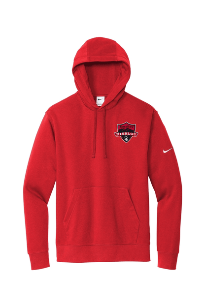 Diablos Futsal Embroidered Nike Club Fleece Sleeve Swoosh Pullover Hoodie Signature Lacrosse