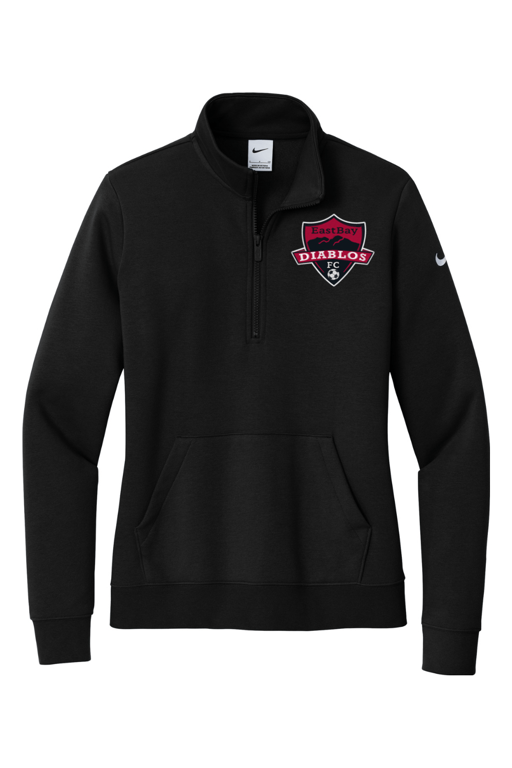 Diablos Futsal Embroidered Nike Ladies Club Fleece Sleeve Swoosh 1/2-Zip Signature Lacrosse