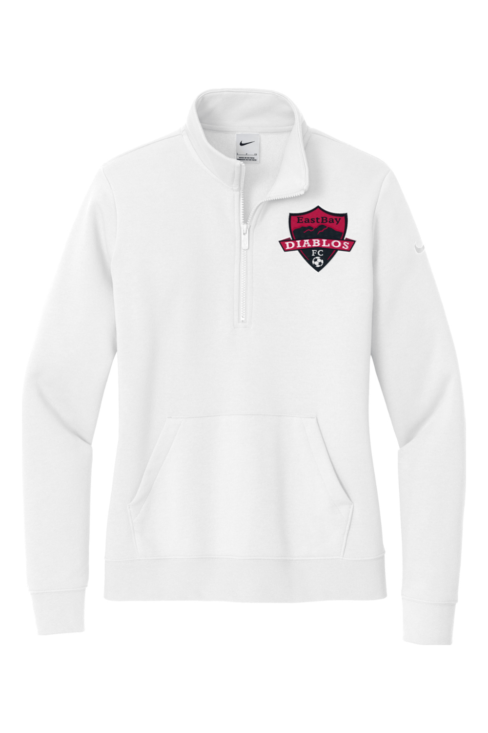 Diablos Futsal Embroidered Nike Ladies Club Fleece Sleeve Swoosh 1/2-Zip Signature Lacrosse