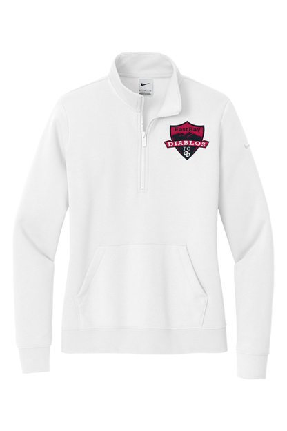 Diablos Futsal Embroidered Nike Ladies Club Fleece Sleeve Swoosh 1/2-Zip Signature Lacrosse