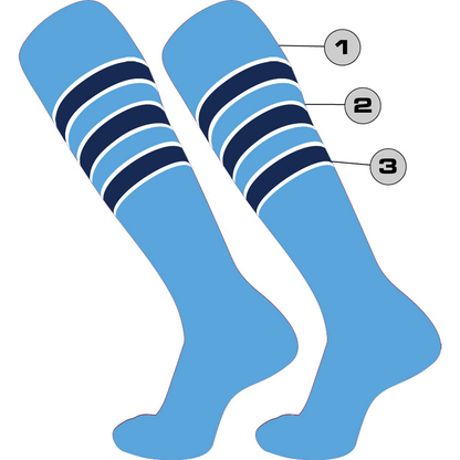 TCK Custom Dugout Striped Baseball Socks - D-DNOD1