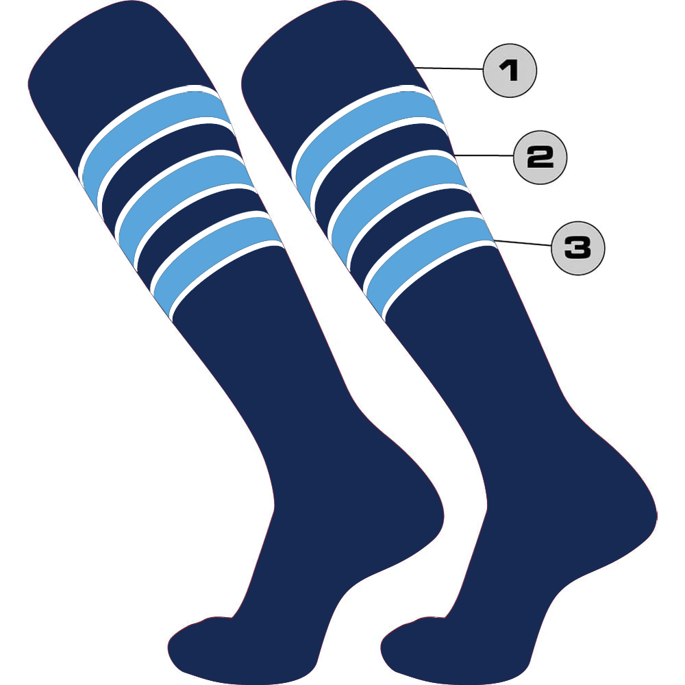 TCK Custom Dugout Striped Baseball Socks - D-DNOD1