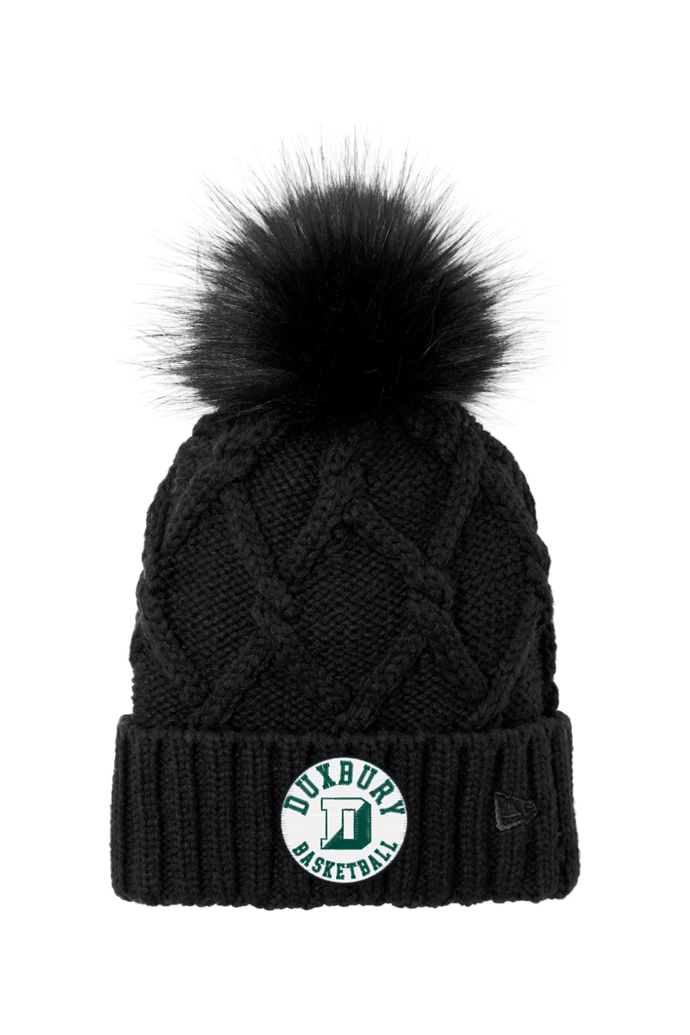 Duxbury Basketball New Era Faux Fur Pom Beanie Signature Lacrosse