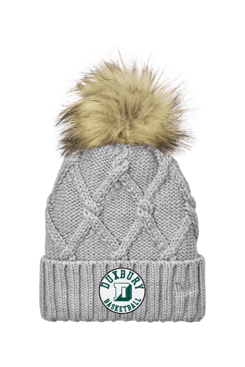 Duxbury Basketball New Era Faux Fur Pom Beanie Signature Lacrosse