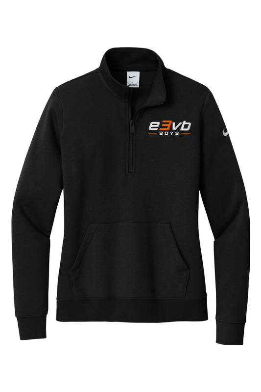 E3VB Embroidered Nike Ladies Club Fleece Sleeve Swoosh 1/2-Zip Signature Lacrosse