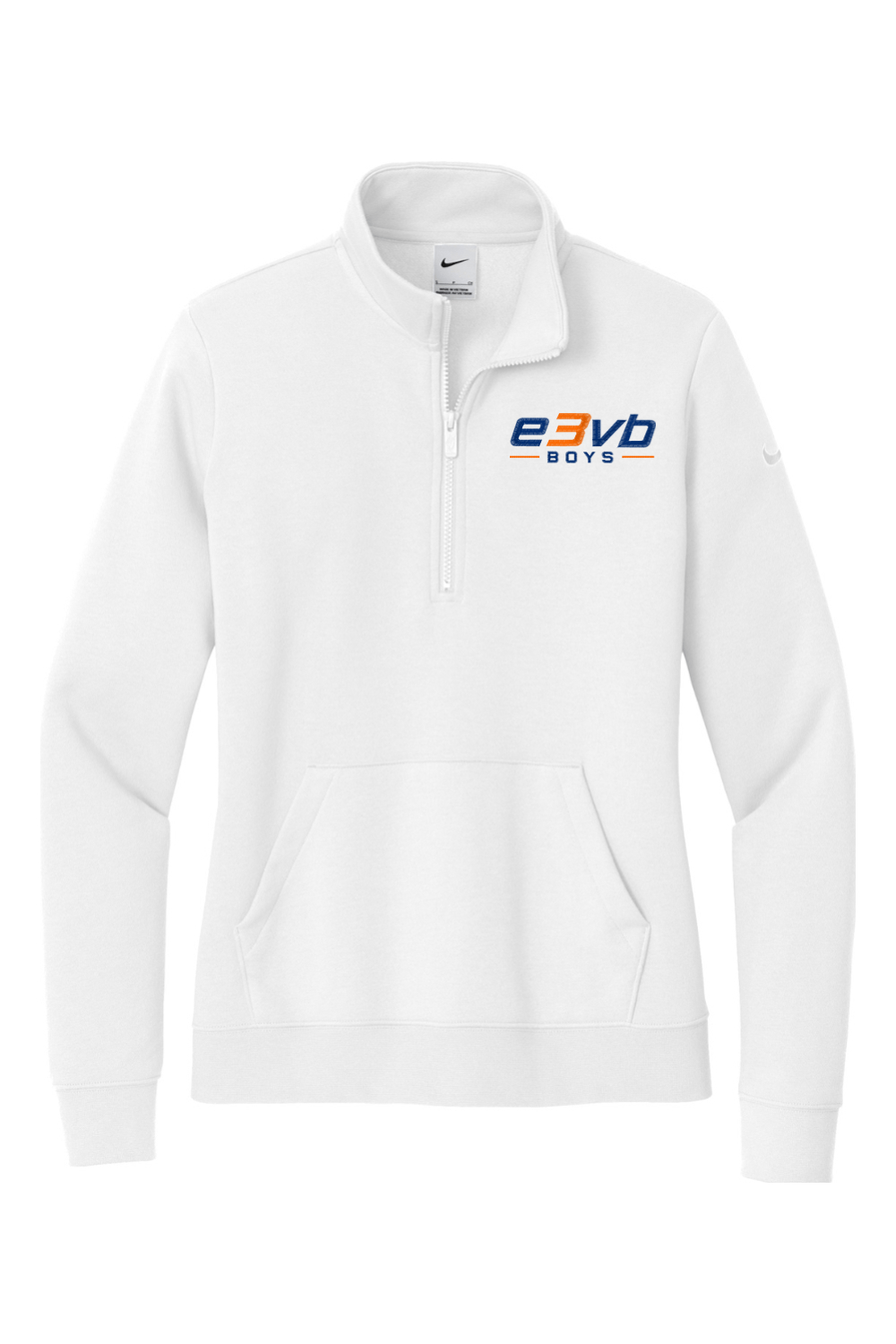 E3VB Embroidered Nike Ladies Club Fleece Sleeve Swoosh 1/2-Zip Signature Lacrosse