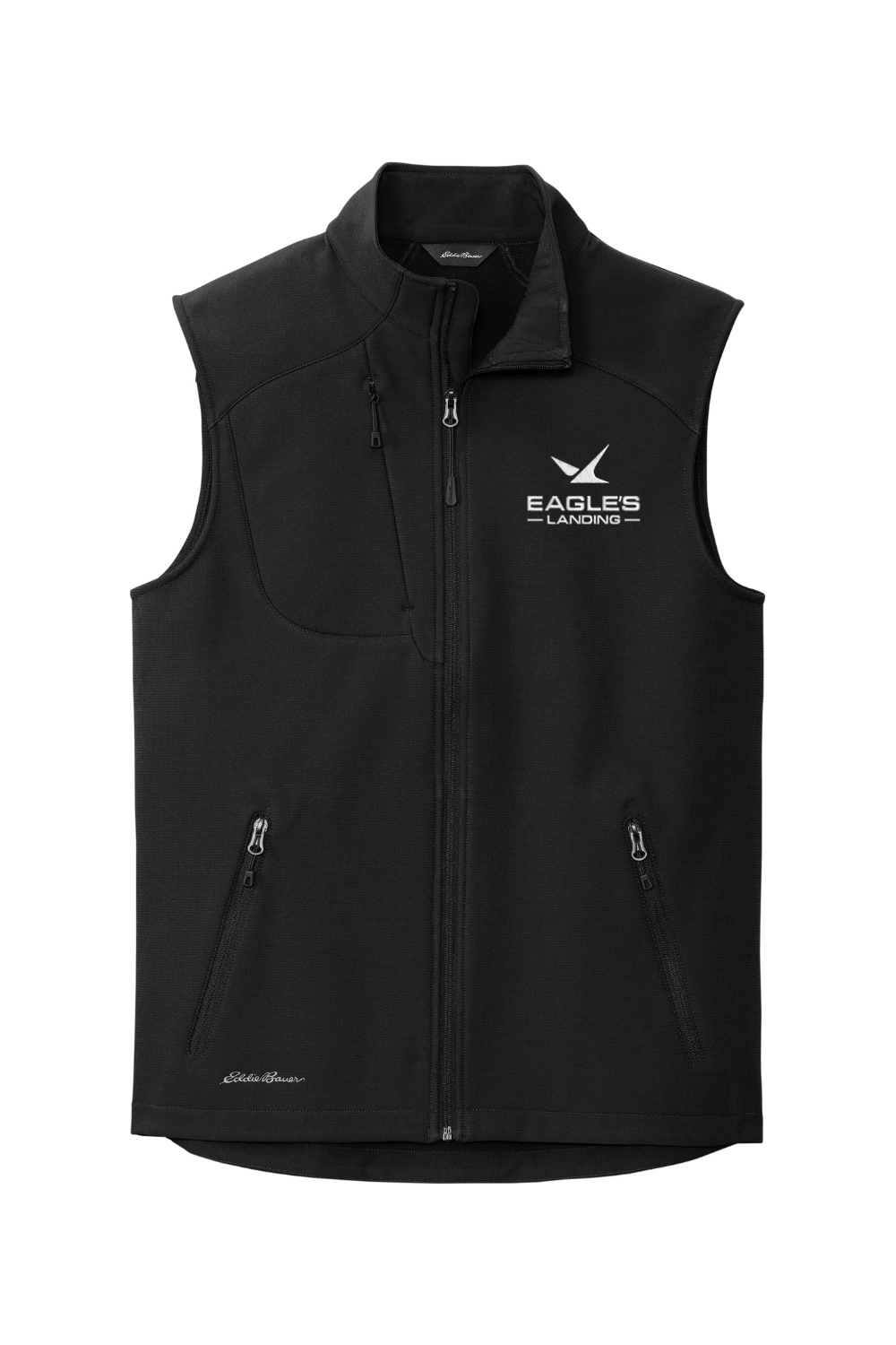 Eagles Landing Men's Embroidered Eddie Bauer Stretch Soft Shell Vest Signature Lacrosse
