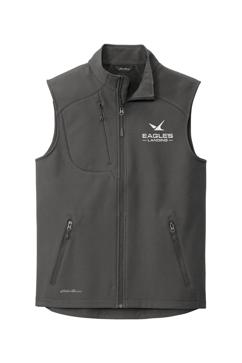 Eagles Landing Men's Embroidered Eddie Bauer Stretch Soft Shell Vest Signature Lacrosse