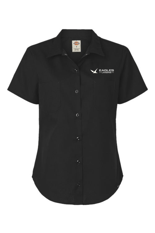 Eagles Landing Women's Dickies Women's Indurtrial Short Sleeve Work Shirt Signature Lacrosse