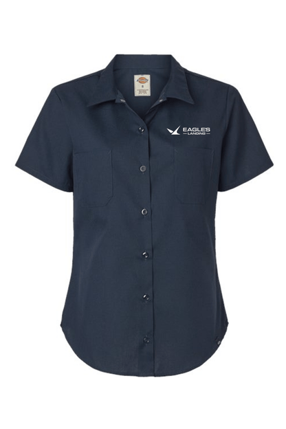 Eagles Landing Women's Dickies Women's Indurtrial Short Sleeve Work Shirt Signature Lacrosse