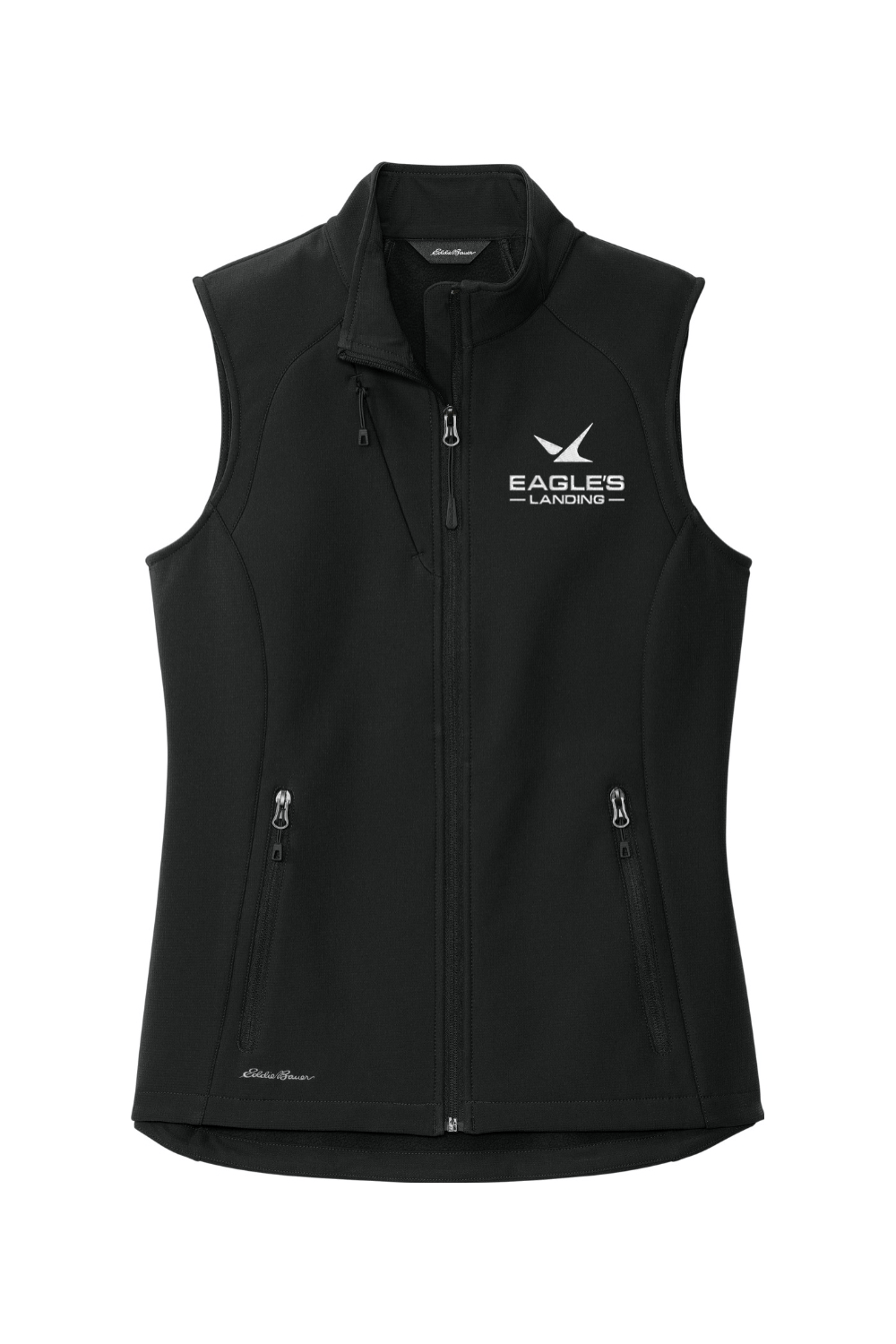Eagles Landing Women's Embroidered Eddie Bauer Ladies Stretch Soft Shell Vest Signature Lacrosse