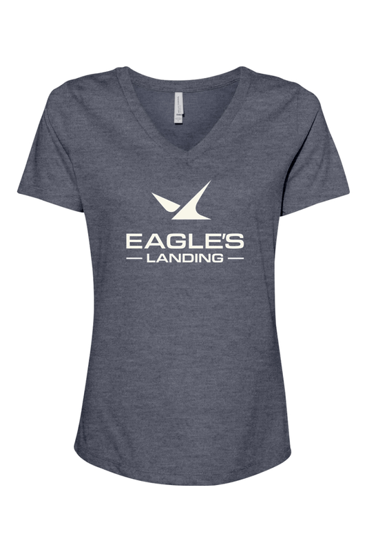 Eagles Landing Women's Relaxed V-Neck T-Shirt Signature Lacrosse