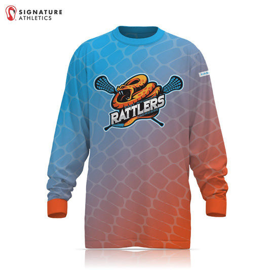 East Mountain Rattlers Men's Blue & Orange Long Sleeve Tech Tee: U10 Signature Lacrosse