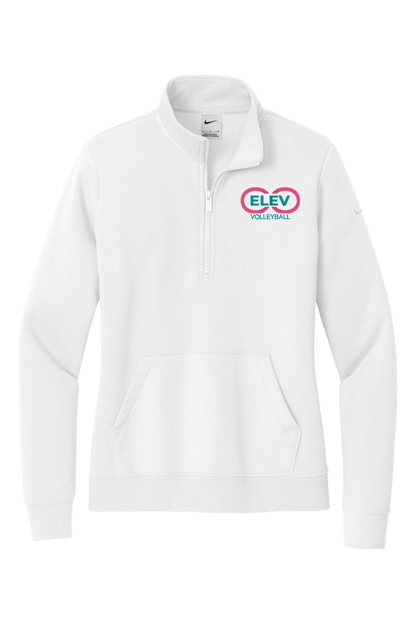 Elev8 Volleyball Embroidered Nike Ladies Club Fleece Sleeve Swoosh 1/2-Zip Signature Lacrosse