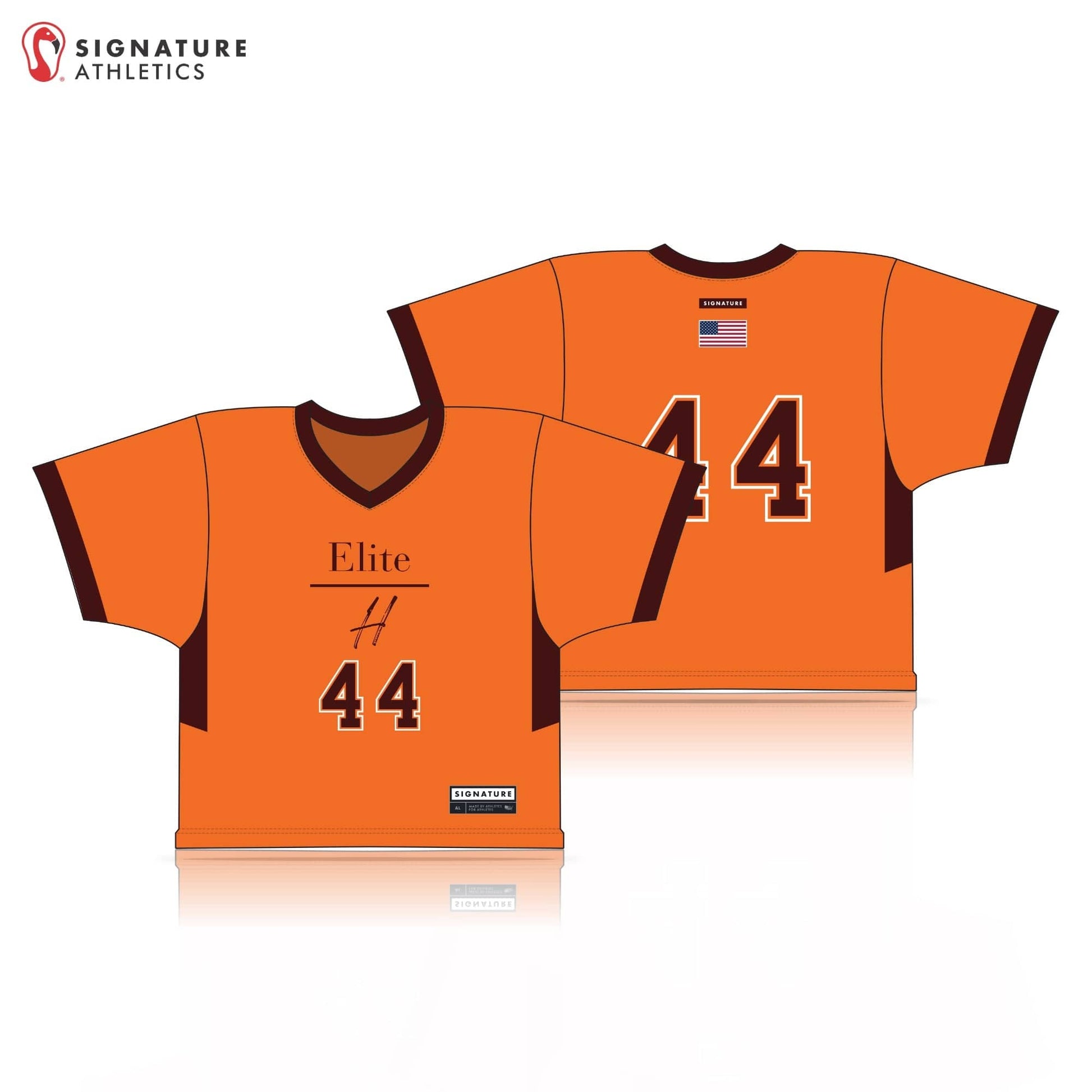 Elite H Field Hockey Men's Player College Orange Jersey Signature Lacrosse