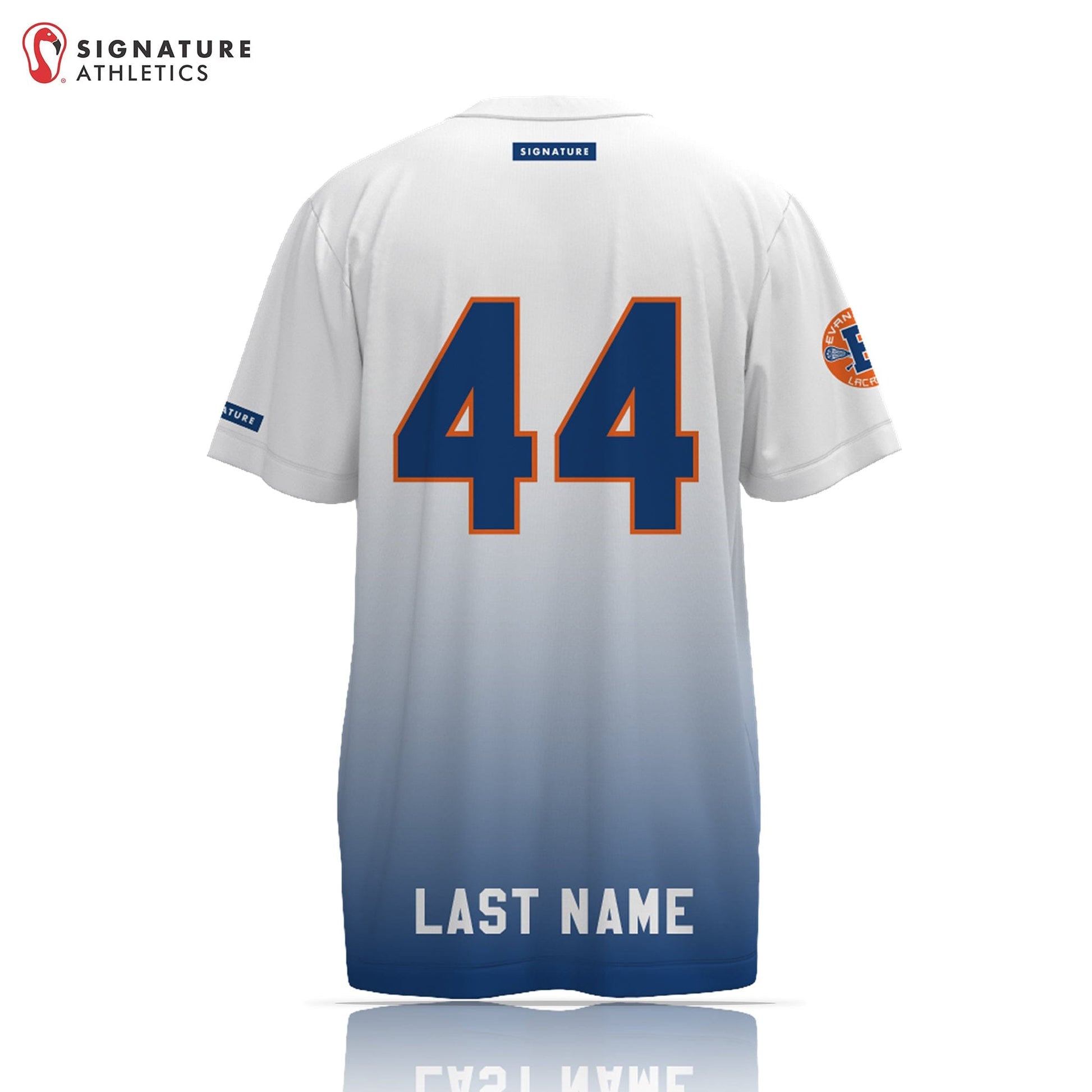 Evanston Youth Men's Blue Short Sleeve Tech Tee Signature Lacrosse