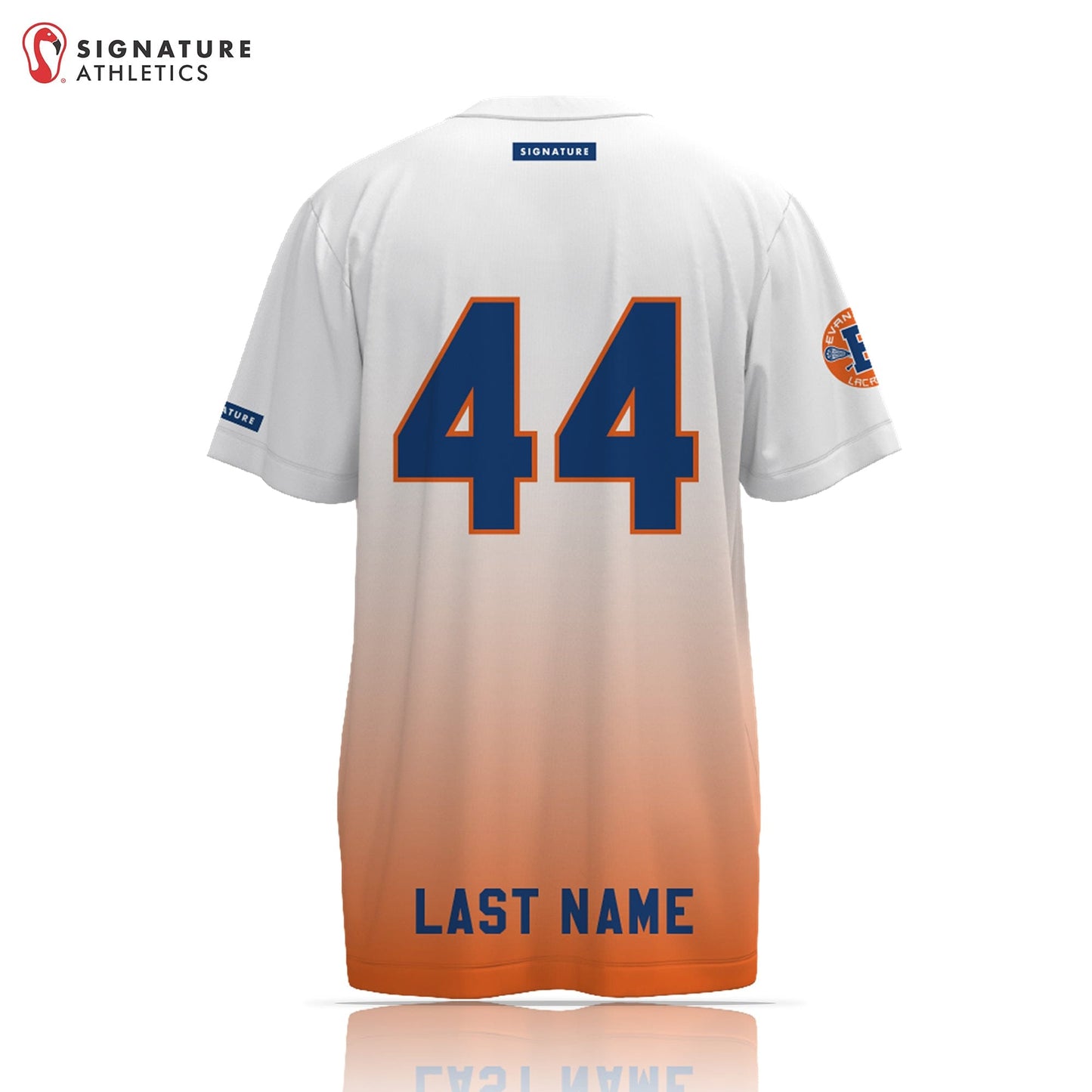 Evanston Youth Men's Orange Short Sleeve Tech Tee Signature Lacrosse