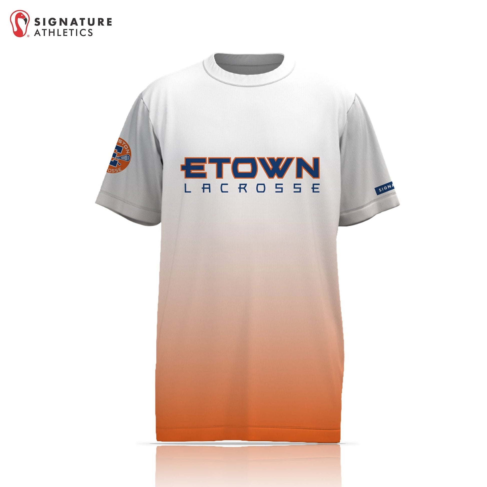 Evanston Youth Men's Orange Short Sleeve Tech Tee: Evanston Signature Lacrosse