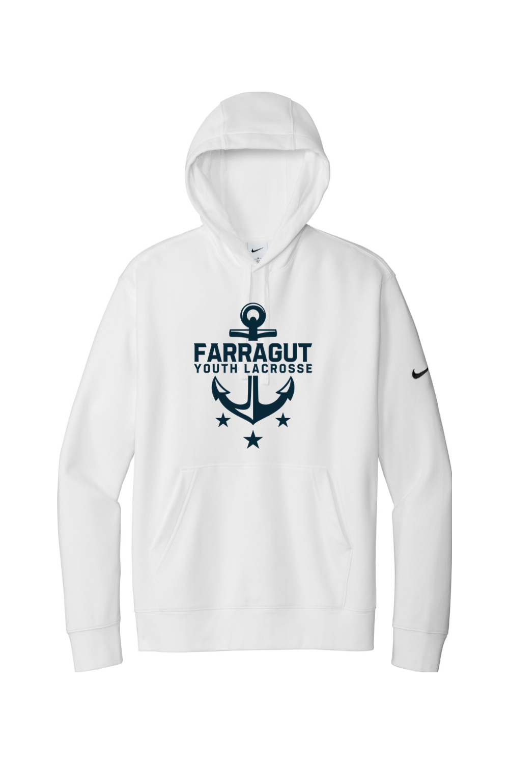 Farragut Nike Club Fleece Sleeve Swoosh Pullover Hoodie Signature Lacrosse