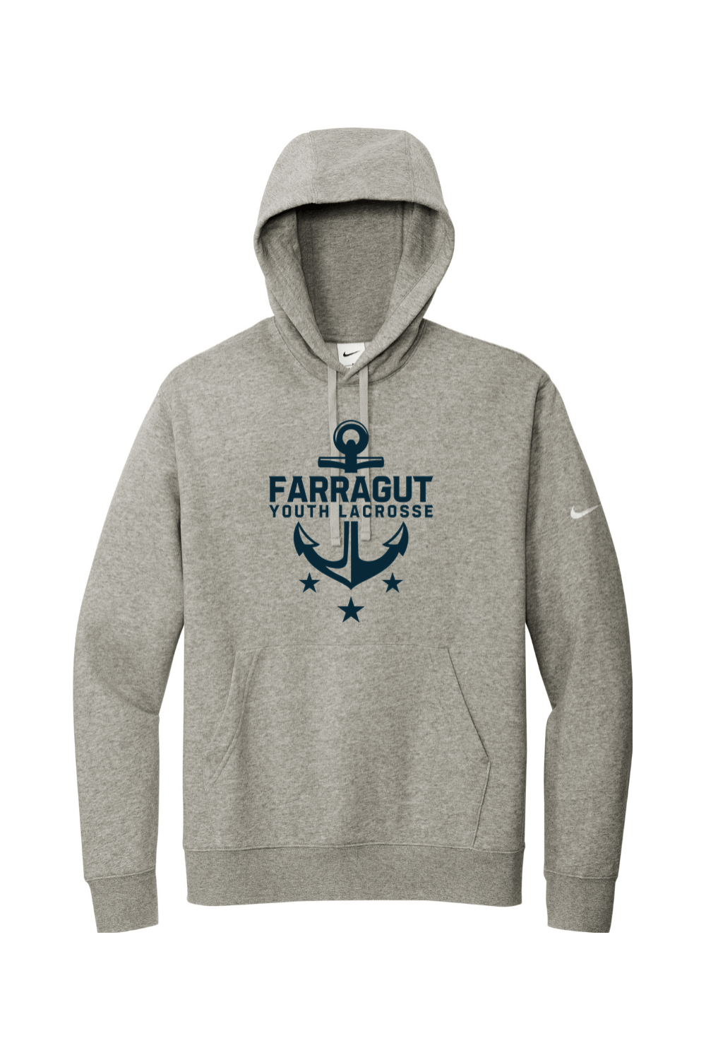 Farragut Nike Club Fleece Sleeve Swoosh Pullover Hoodie Signature Lacrosse