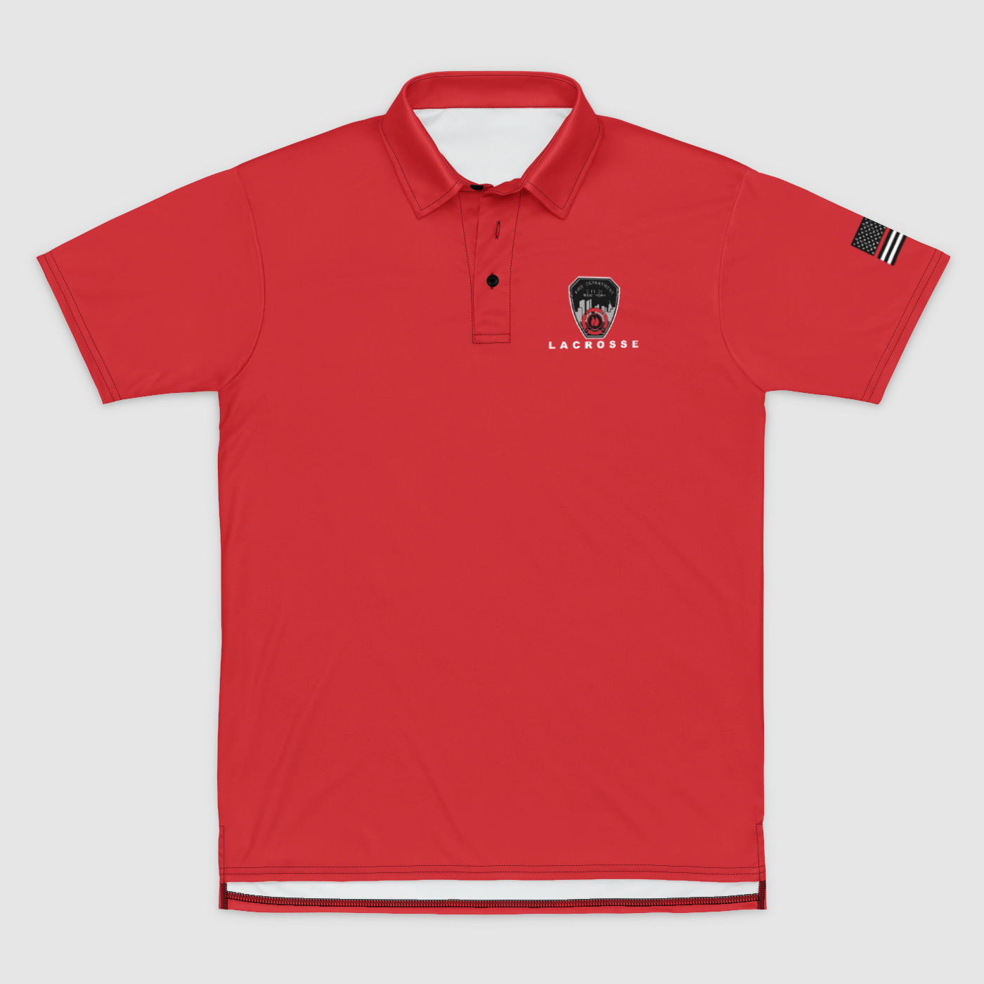 FDNY Lacrosse 7 Mens Polo Shirt Signature Lacrosse