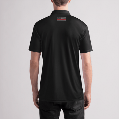 FDNY Mens Polo Shirt - Black Signature Lacrosse