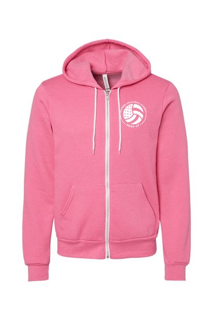 Features Volleyball Bella + Canvas Sponge Fleece Full-Zip Hoodie Signature Lacrosse