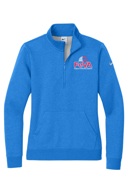 Features Volleyball Embroidered Nike Ladies Club Fleece Sleeve Swoosh 1/2-Zip Signature Lacrosse