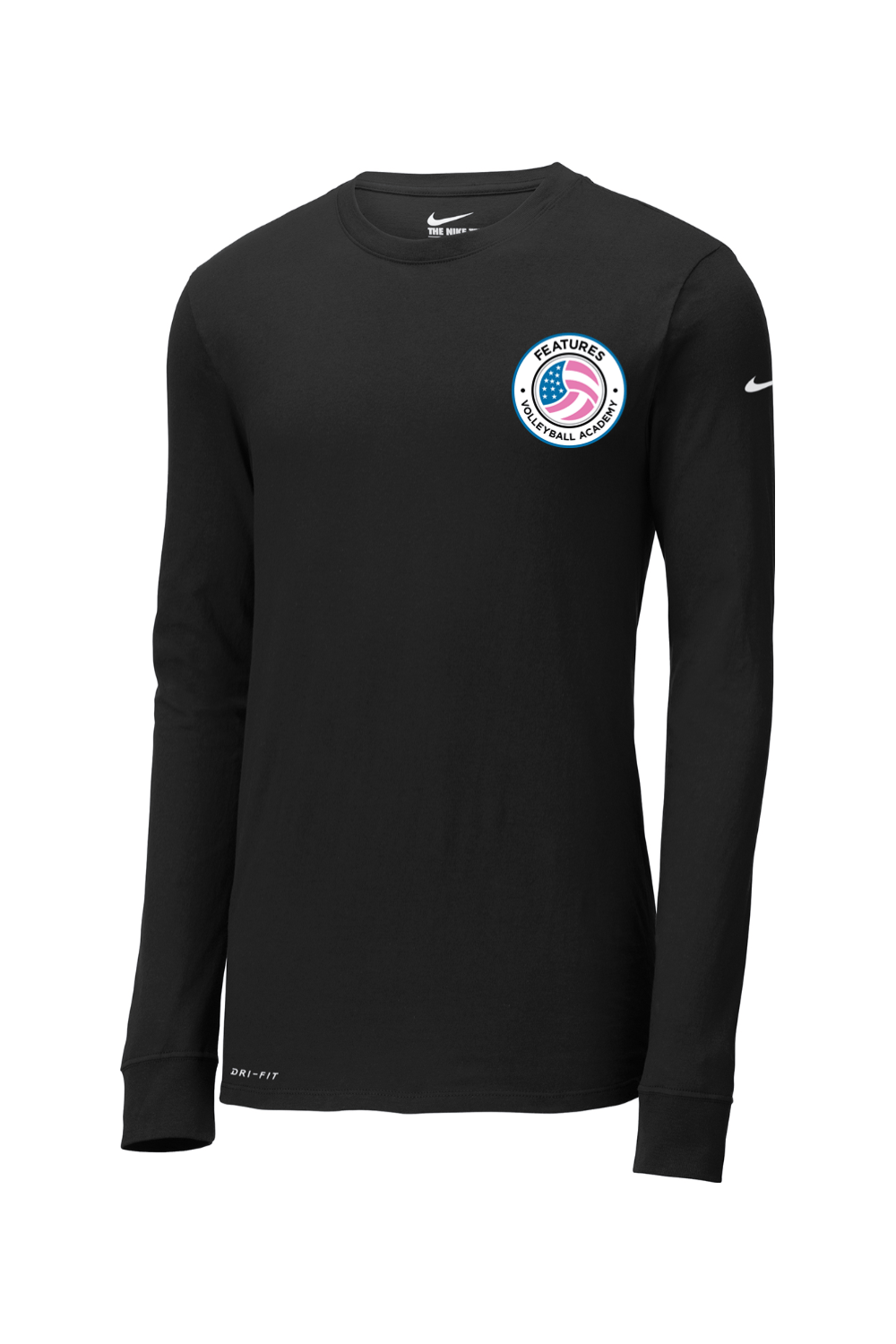 Features Volleyball Nike Dri-FIT Cotton/Poly Long Sleeve Tee Signature Lacrosse
