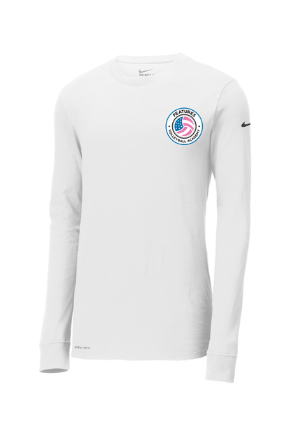 Features Volleyball Nike Dri-FIT Cotton/Poly Long Sleeve Tee Signature Lacrosse
